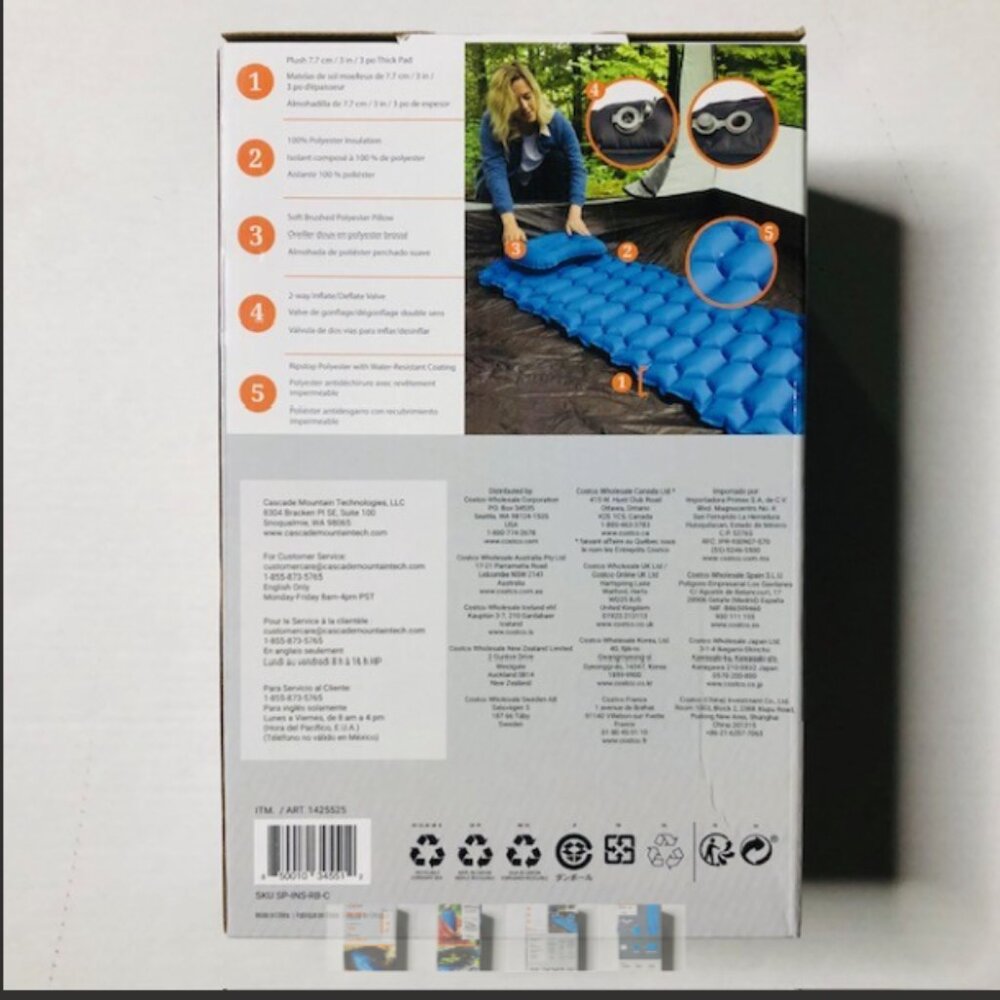 Cascade Mountain Tech Insulated Sleeping Pad With Pillow - Picture 4 of 6